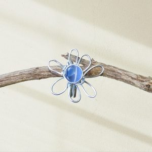 ❅ Anillo flor con piedra