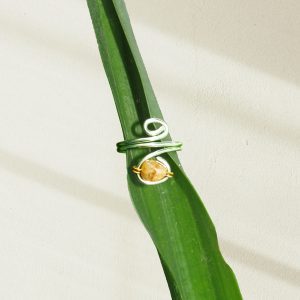 ❈ Anillo piedra naranja