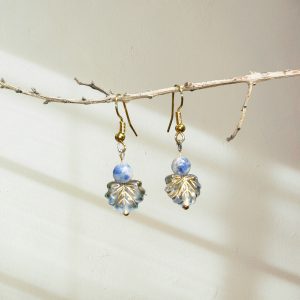 ❅ Pendientes hojas azules