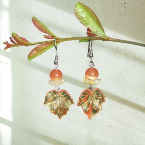 ❈ Pendientes hoja colgante