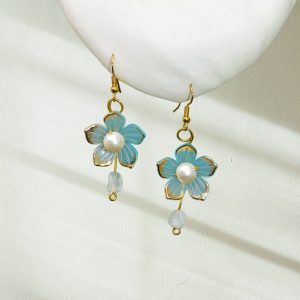 ❅ Pendientes flores azules
